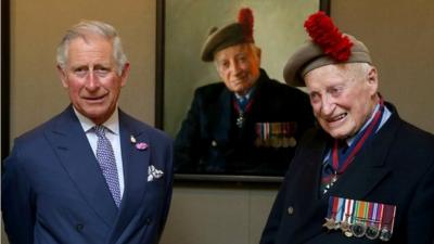 Prince Charles meets veteran Brian Stewart