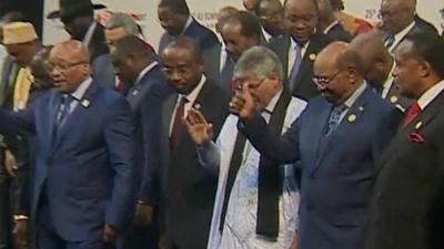 Bashir alongside other African leaders