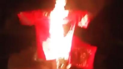 colin kaepernick jersey on fire