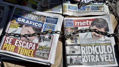 Portadas de prensa con noticia de la segunda huida de El Chapo