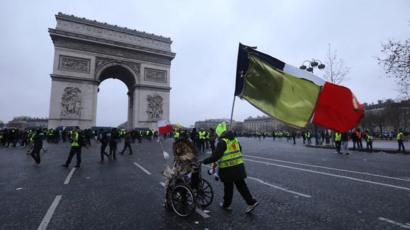 Gilets Jaunes Stage Ninth Round Of Protests In France Bbc News