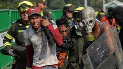 Manifestantes en Venezuela