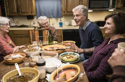 Bourdain eating