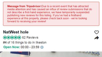 Ilkeston Natwest Hole Tripadvisor Halts Spoof Reviews Bbc News