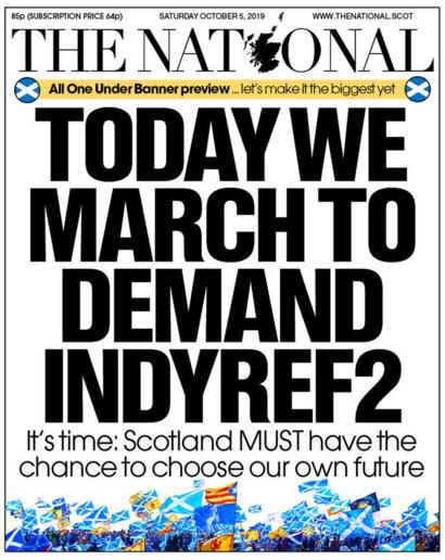 Scotland S Papers Indy March And Pm S Brexit Mixed Messages Bbc