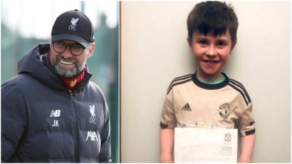 Man United Ta Gayyaci Wani Yaron Da Ya Rubuta Wa Klopp Wasika