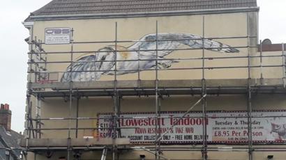 Lowestoft Street Artist Atm Creates Barn Owl Mural Bbc News