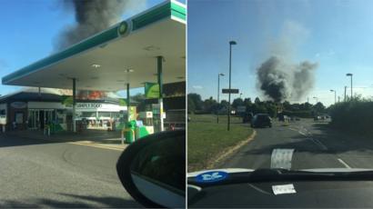 Petrol Station In Stadhampton Engulfed By Large Fire Bbc News