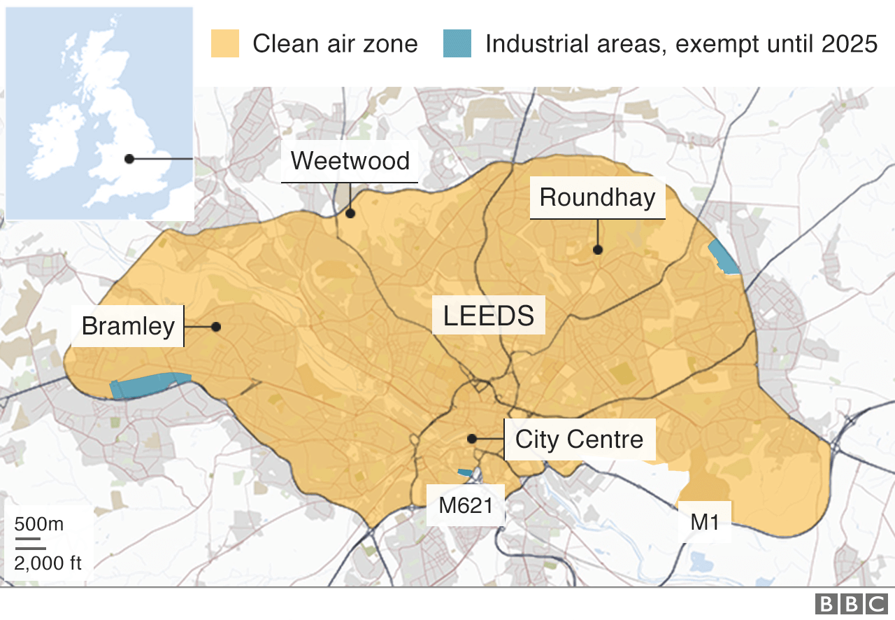 Clean Air Zones Where Will Uk Drivers Pay For Polluting Bbc News