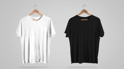 camiseta blanca y negra