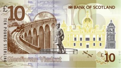 Bank Of Scotland Unveils New 10 Plastic Note Design Bbc News