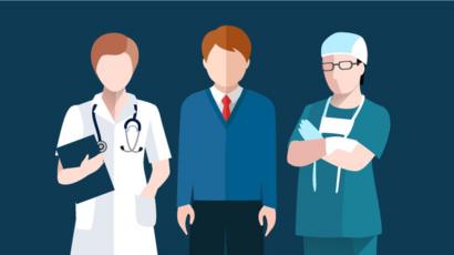 Ilustração de médicos