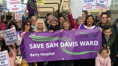 Aneira Thomas Joins Barry Hospital Ward Protest Bbc News