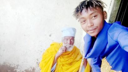 Grandson with Aba Tilahun