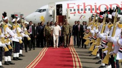 الرئيس الاثيوبي أبي أحمد في السودان