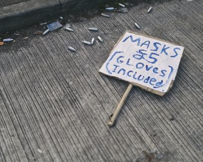 Sign advertising masks for sal