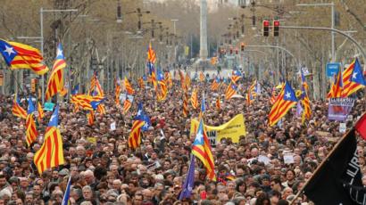 Una marcha en Barcelona por Carles Puidgemont
