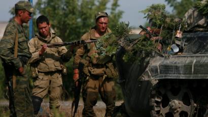 Российские солдаты в районе Гори
