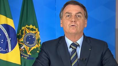 Jair Bolsonaro durante el pronunciamiento