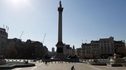 Un Trafalgar Square déserté à Londres (25/03/20)