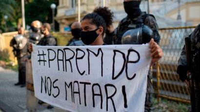 Protesta contra la letalidad policial en Brasil