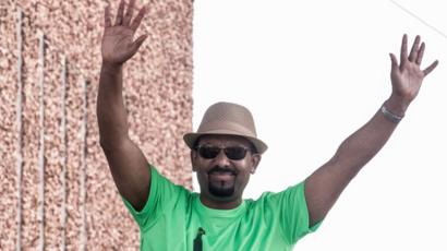 Abiy Ahmed at a rally