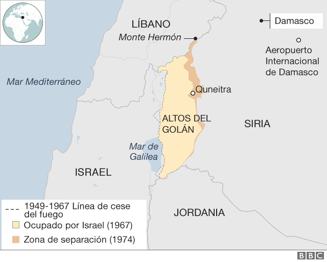 mapa altos del golan Altos Del Golan Por Que Trump Reconocio Ahora La Soberania De Israel Sobre Estos Territorios Y Cual Es Su Importancia Bbc News Mundo mapa altos del golan