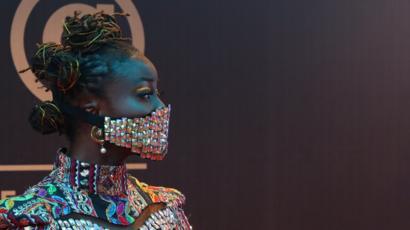 Coronavirus Nigerian Celebrities Wear Blinged Up Masks Bbc News