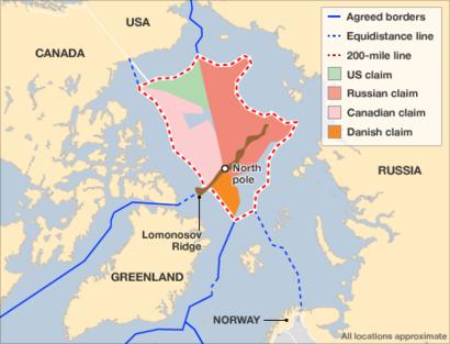 arctic territorial claims map Canada Launches Mission To Map Arctic Seabed Bbc News arctic territorial claims map