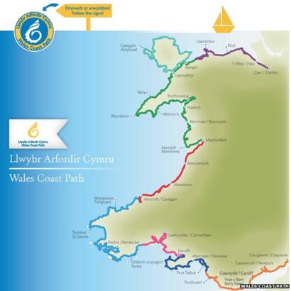 wales coastal path map Wales Coast Path Given 1 15m To Be Made More Coastal Bbc News wales coastal path map