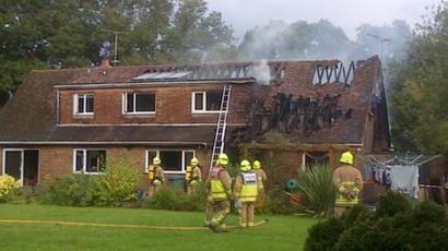 Garage Blaze Damages Pulborough House Bbc News