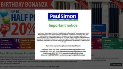 Paul Simon Home Furnishings Chain In Administration Bbc News