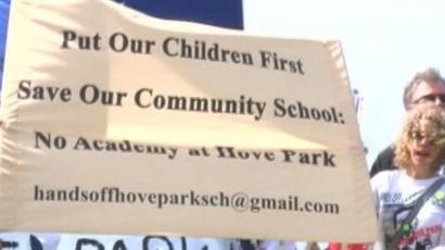 Academy Protest Strike Shuts Hove Park Secondary School Bbc News