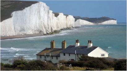 Boulders Protect Cuckmere Haven Cottages From Sea Bbc News