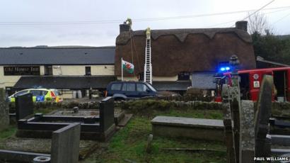 Fire Out At Oldest Pub Old House Inn Maesteg Bbc News