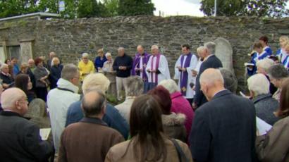 Bangor Abbey Holds Funeral Service For Human Remains Found After