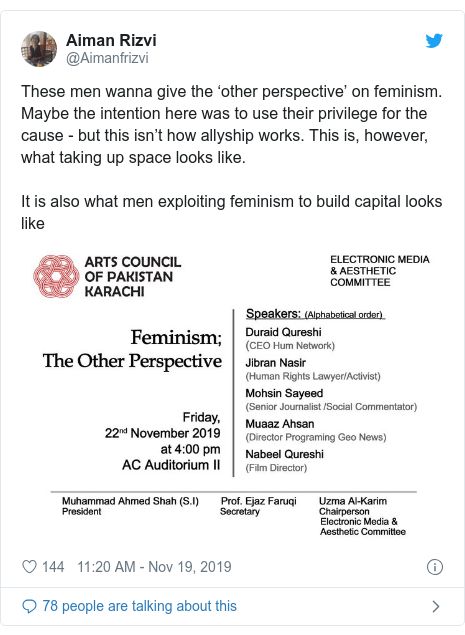 Outrage In Pakistan After Feminism Panel Includes No Women Bbc News