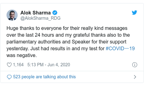 Coronavirus Business Secretary Alok Sharma Tests Negative Bbc News