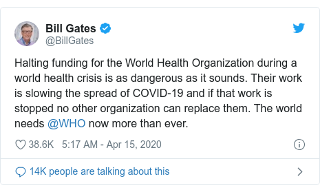 Coronavirus Us To Halt Funding To Who Says Trump Bbc News