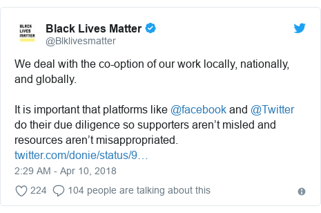 Fake Black Lives Matter Facebook Page Removed Bbc News