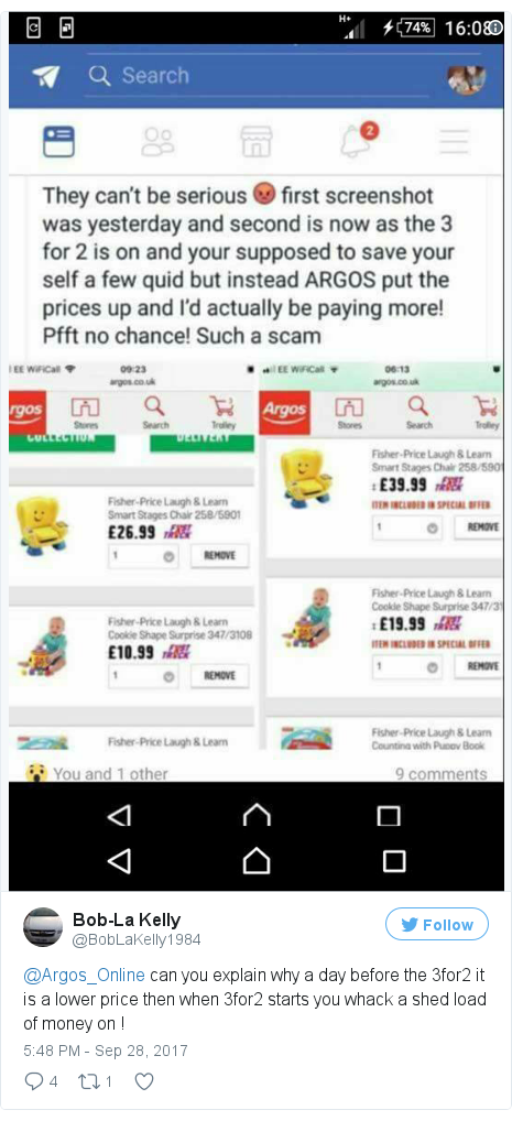 3 for 2 argos september 2018