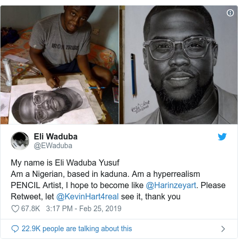 How A Nigerian Artist S Tweet Caught The Eye Of Kevin Hart Bbc News