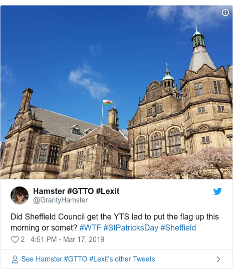 Welsh Flag Flown On St Patrick S Day By Sheffield City Council