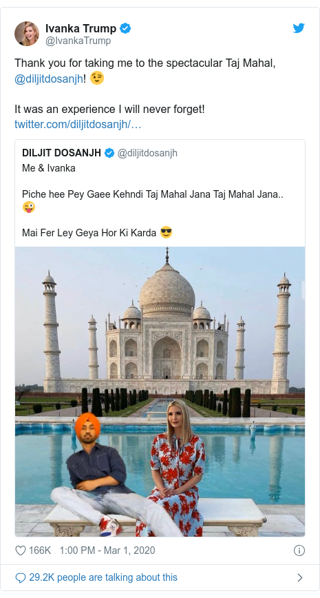 Ivanka Trump Responds To Taj Meme By Indian Singer Bbc News
