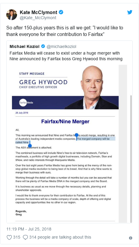 Australian Media Giants Nine And Fairfax Agree To Merge Bbc News