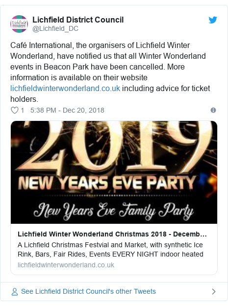 Lichfield Winter Wonderland Closes After Insolvency Bbc News