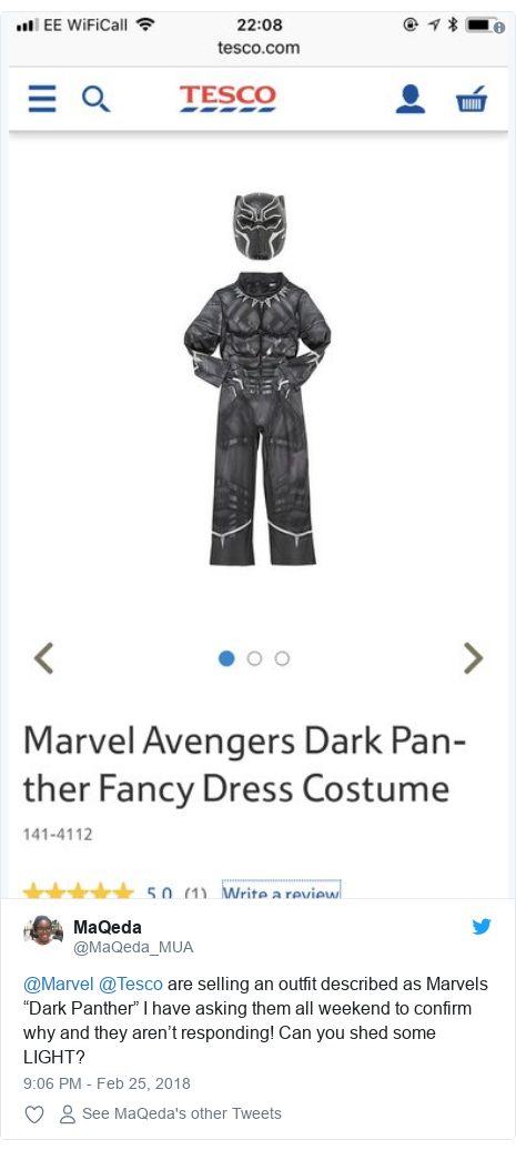 Tesco Extremely Sorry For Black Panther Costume Mistake Bbc News