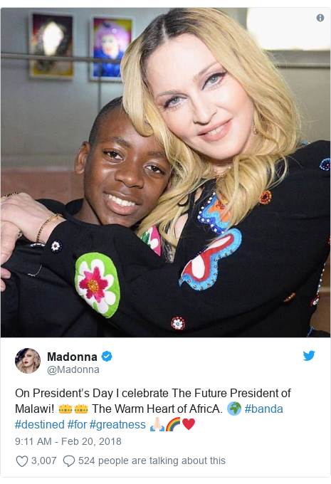 Madonna My Son Is Malawi S Future President Bbc News