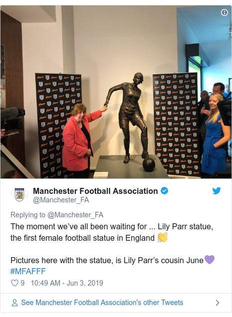 Lily Parr First Statue For Woman Footballer Unveiled In Manchester Bbc News