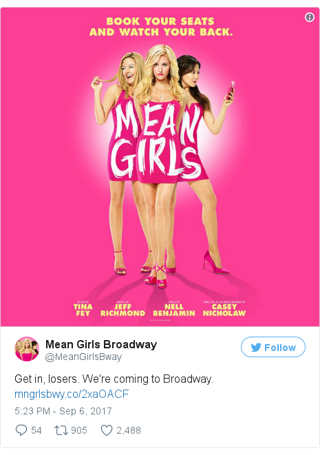 Mean Girls The Musical Is Coming To Broadway In April 2018 Bbc News